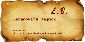 Lazarovits Bajnok névjegykártya